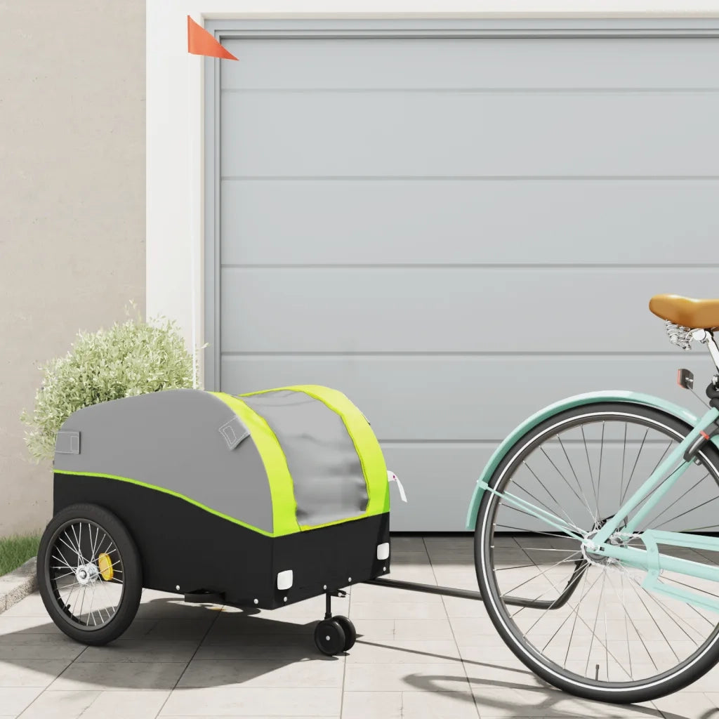 Rimorchio da Bici Nero e Verde 45 kg in Ferro 94151