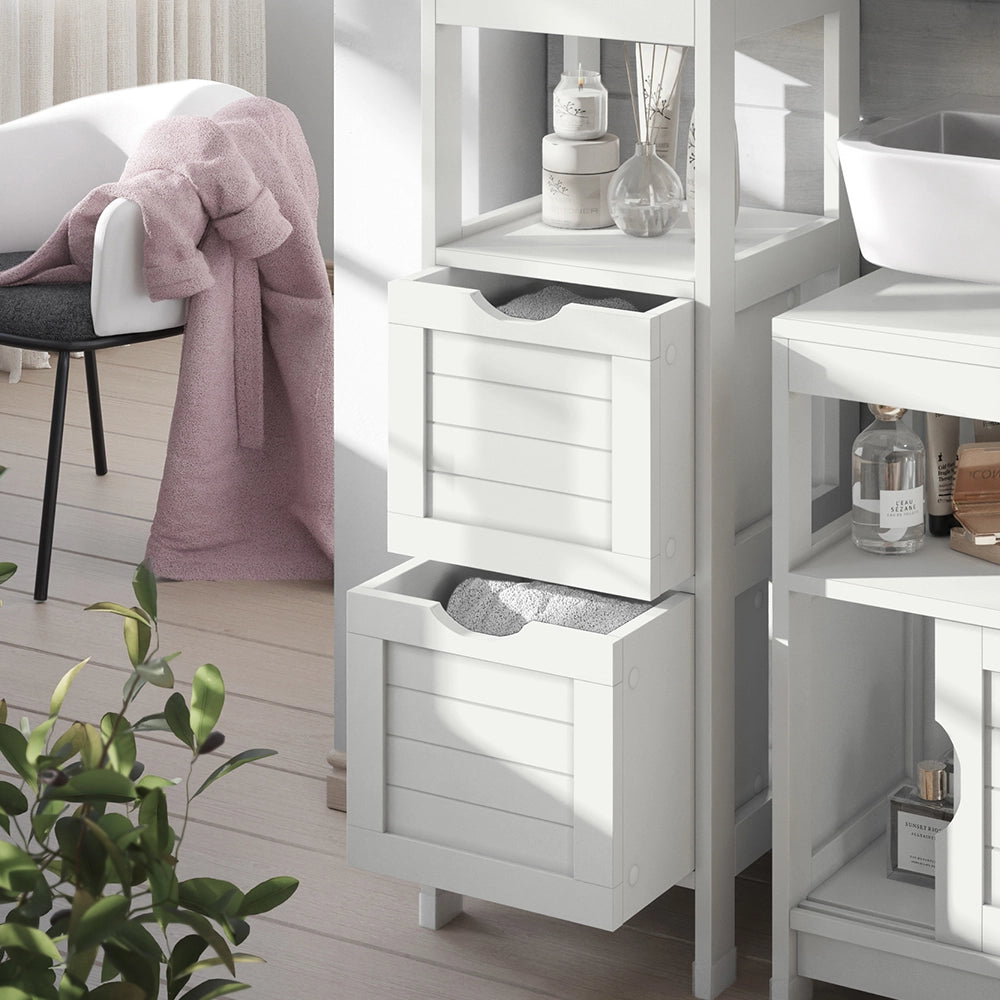 Vicco mobiletto bagno Bianco 30 x 89 cm con 2 cassetti