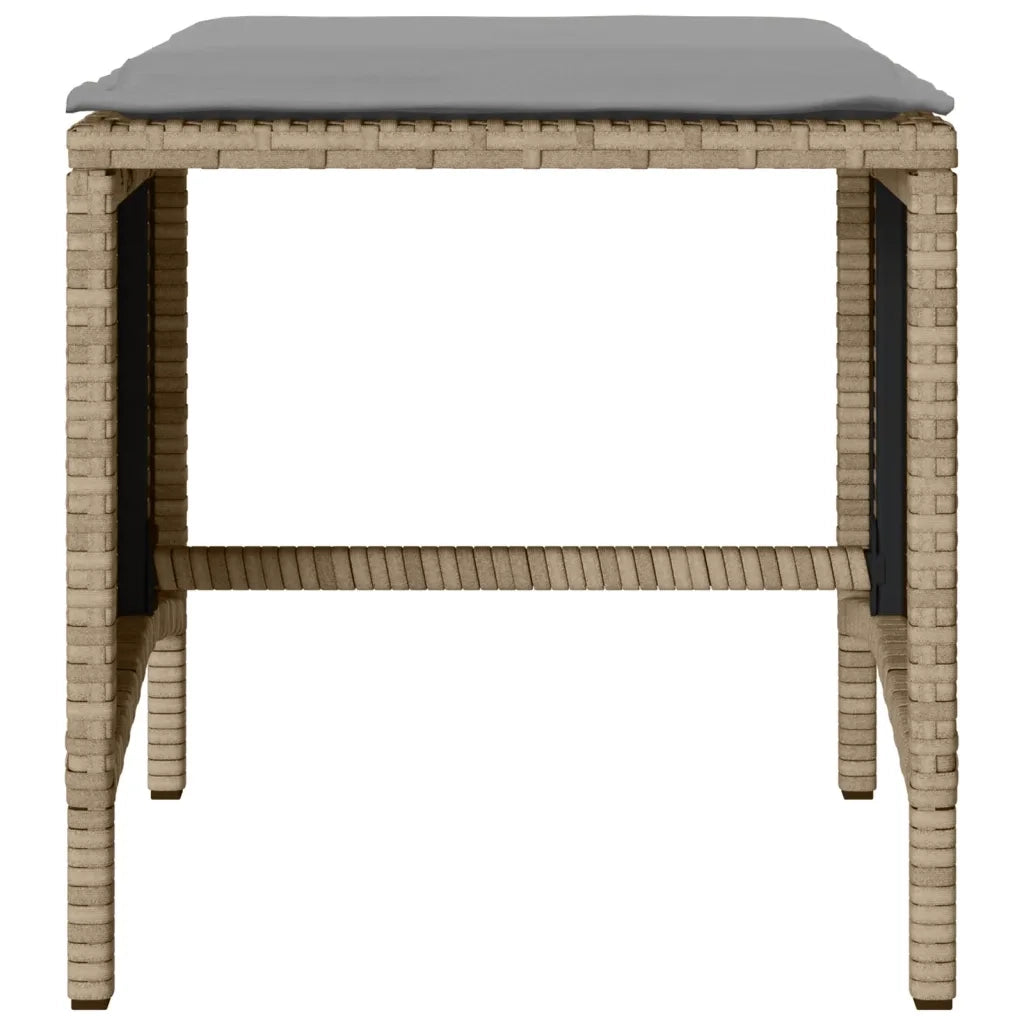 Set Divano da Giardino 4 pz con Cuscini Beige in Polyrattan 366363