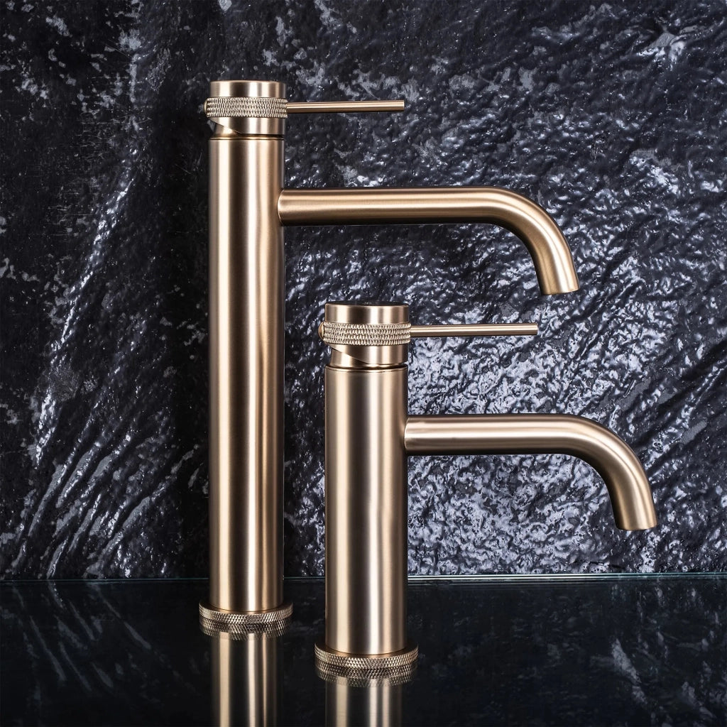 Rubinetto Da Lavabo Rea Lungo Grip Brush Gold High