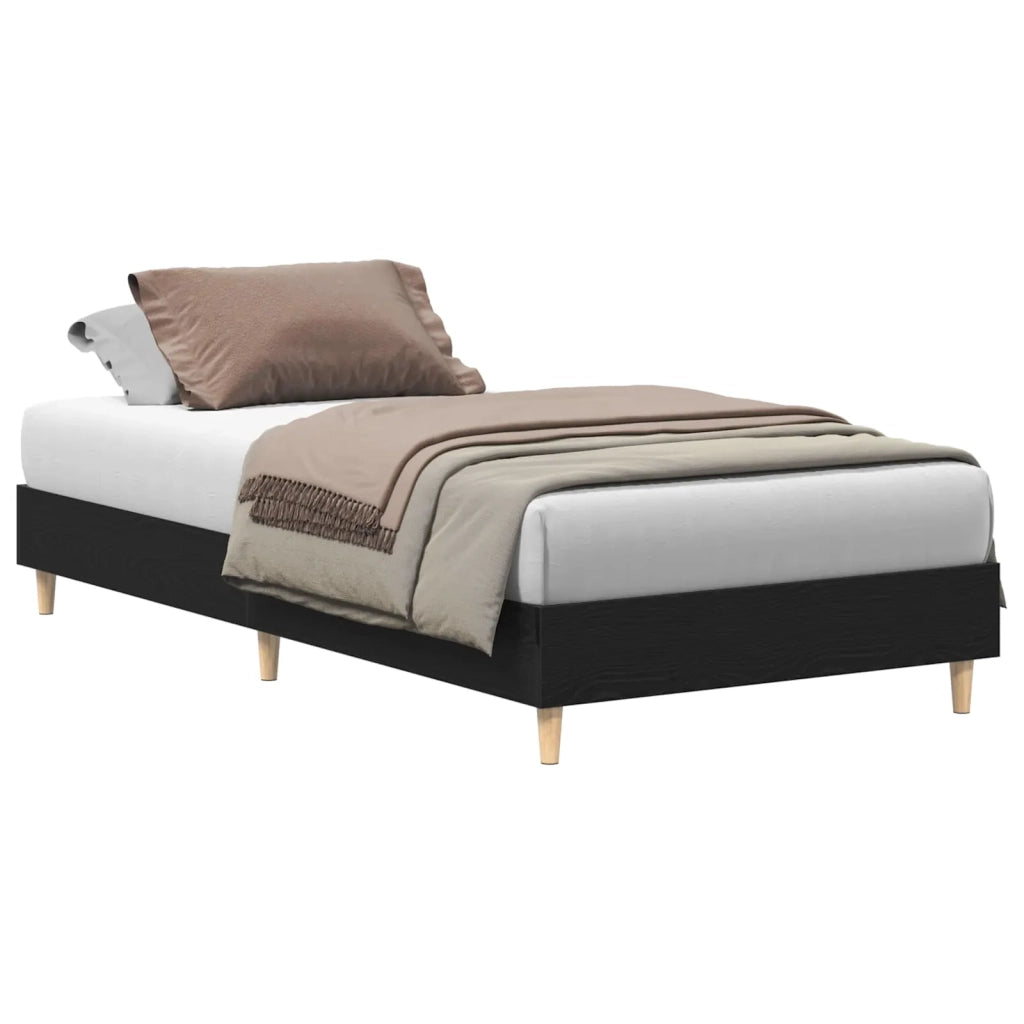 Struttura del letto-Giroletto Rovere Nero 203 x 93 x 25 cm