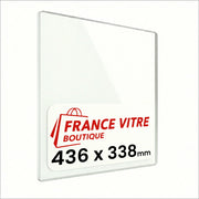 436 x 338 x 4 mm - Vetro per stufa a legna - vetro camino di ricambio - vetro per caminetto resistente al fuoco - France Vitre