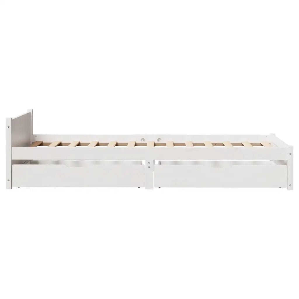 Letto singolo | Letto per adulti | Letto senza Materasso Bianco 90x190 cm in Legno Massello Pino