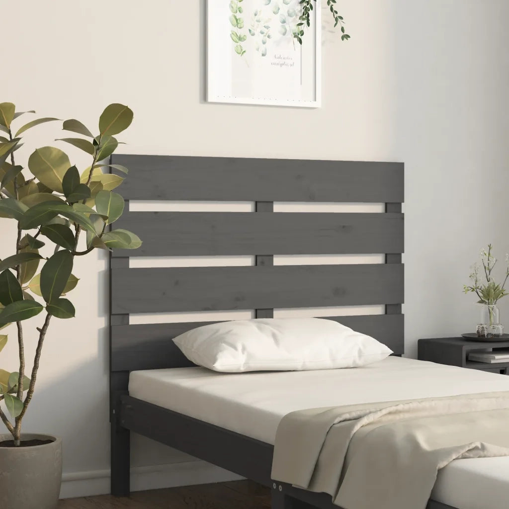 Testiera per Letto-Testata-Testiera Decorativa Grigia 100x3x80 cm in Legno Massello di Pino
