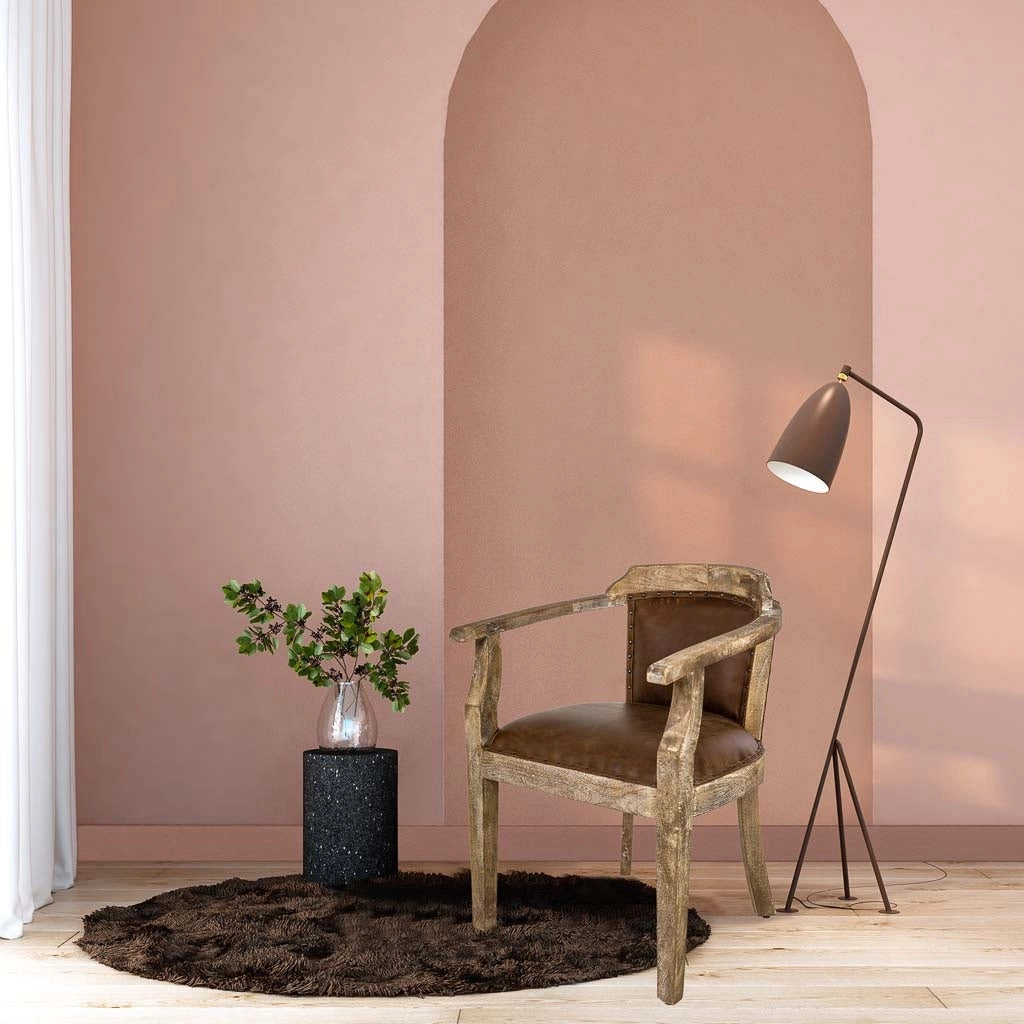 Poltrona imbottita in legno marrone 57x58x85h