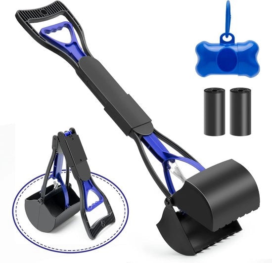 Scopa per Cani e Gatti - Manico Lungo - Blu - 70 cm
