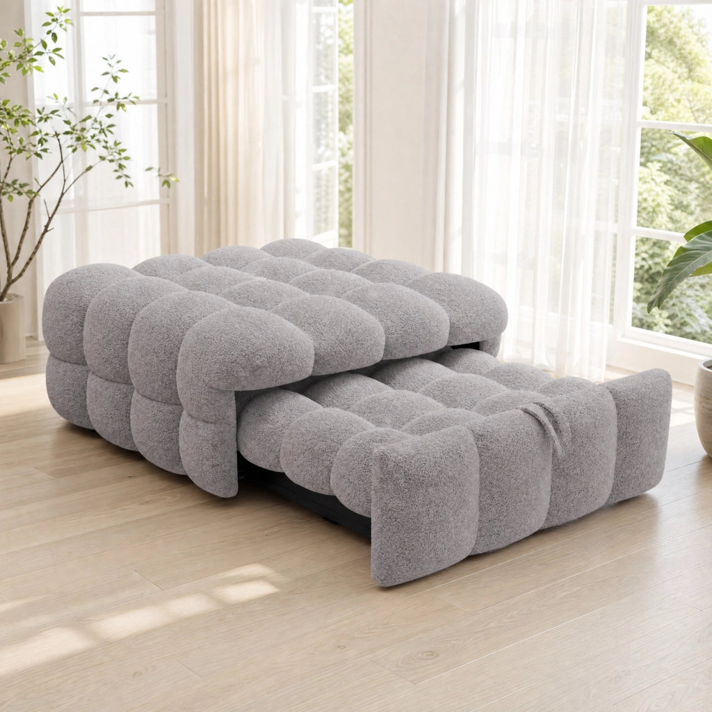 DIVANO LETTO 183 x 76 x 42 cm in Teddy Grigio