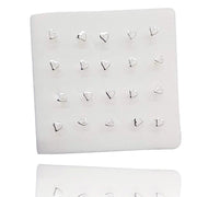 Trade Shop - Set 3 Pezzi Piercing Orecchini Naso 2.5 Mm Cuore Cuoricino Argento 925 Sterling -