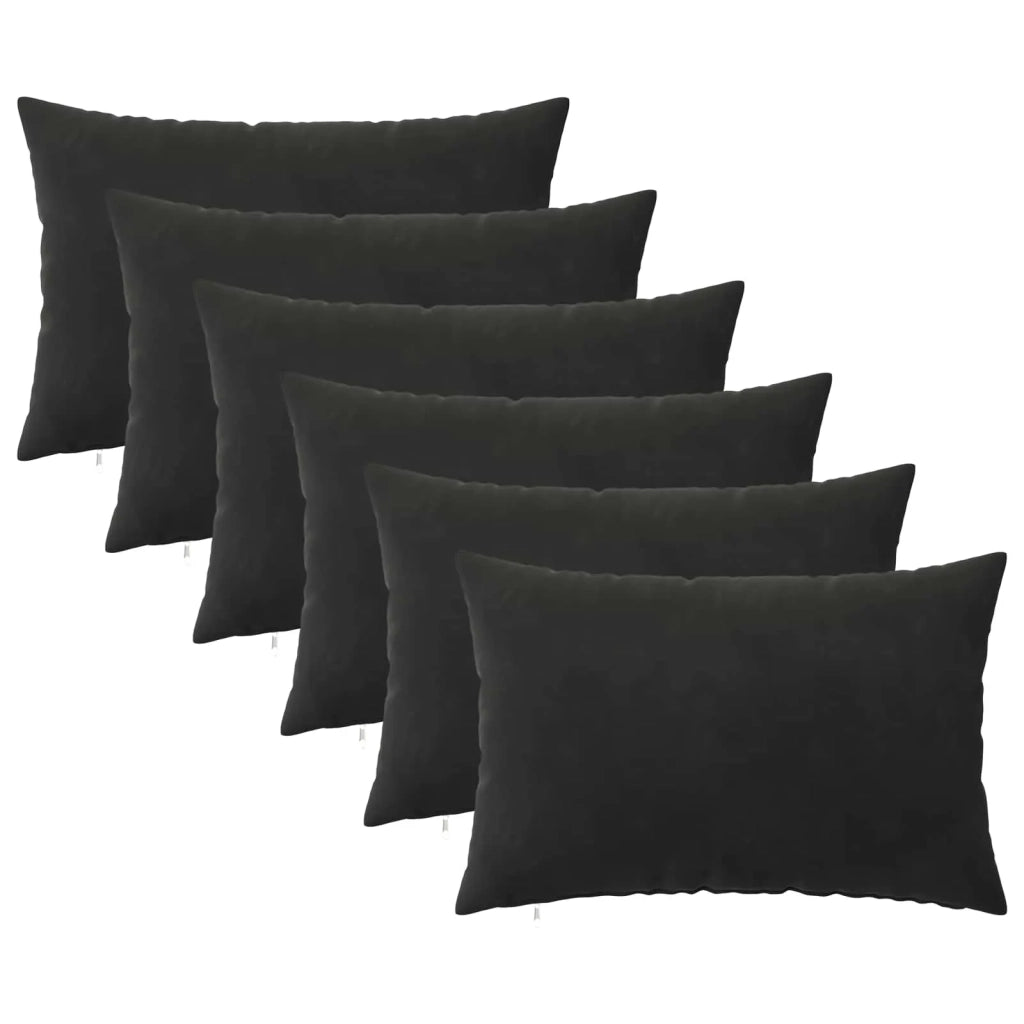 Federa 6 pcs HEERLEN Nero 50 x 70 cm Velluto 911264