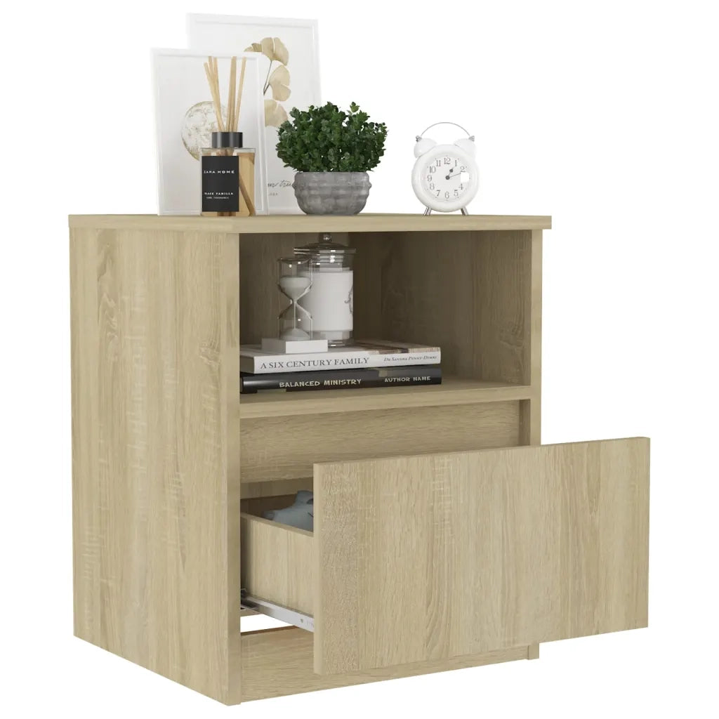 Set di 2 Comodini | Armadio da Notte | Mobiletto da notte Rovere Sonoma 40x40x50 cm in Legno Multistrato