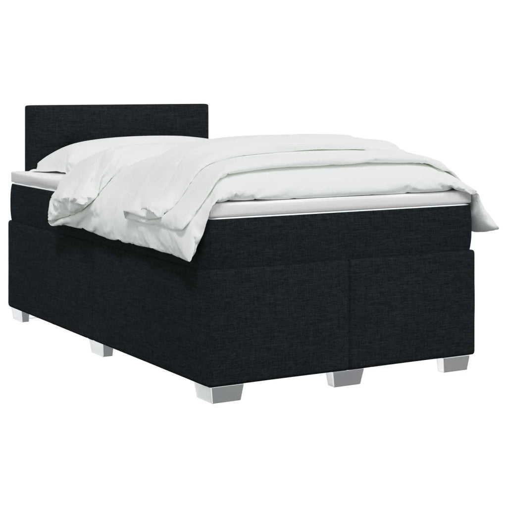 Letto con Box Spring, Materasso e LED Nero 120 x 190 cm Tessuto 3451898