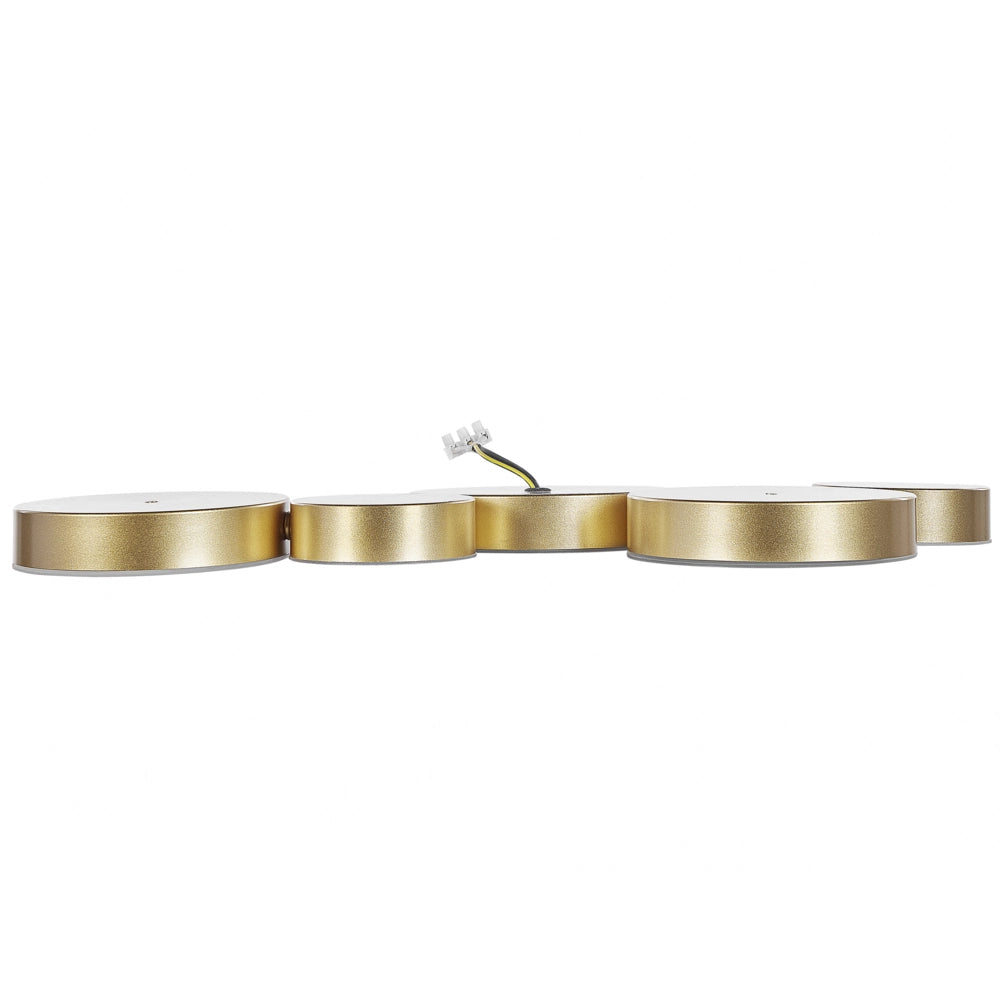 Plafoniera Moderna Illuminazione 5 Luci LED Integrate Metallo Oro