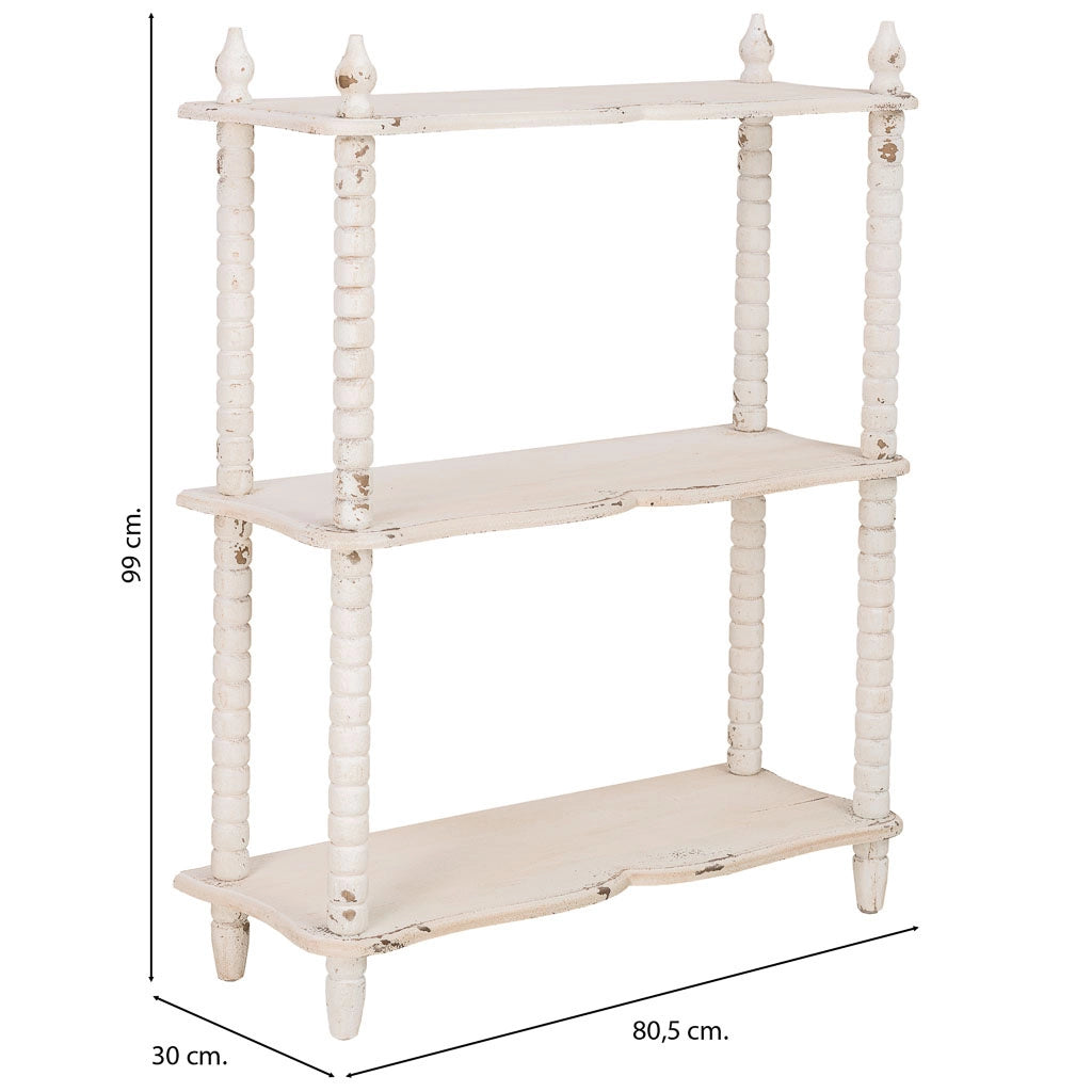 Mensola in legno bianco, 80,5x30x99 cm (altezza)