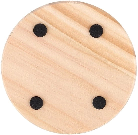 Set di Supporti Ronde in Legno - 20 pezzi - Diametro 10 cm - Mattoncino Antiscivolo - Per Progetti di Fai da Te - Legno Naturale - Dischetti in Legno