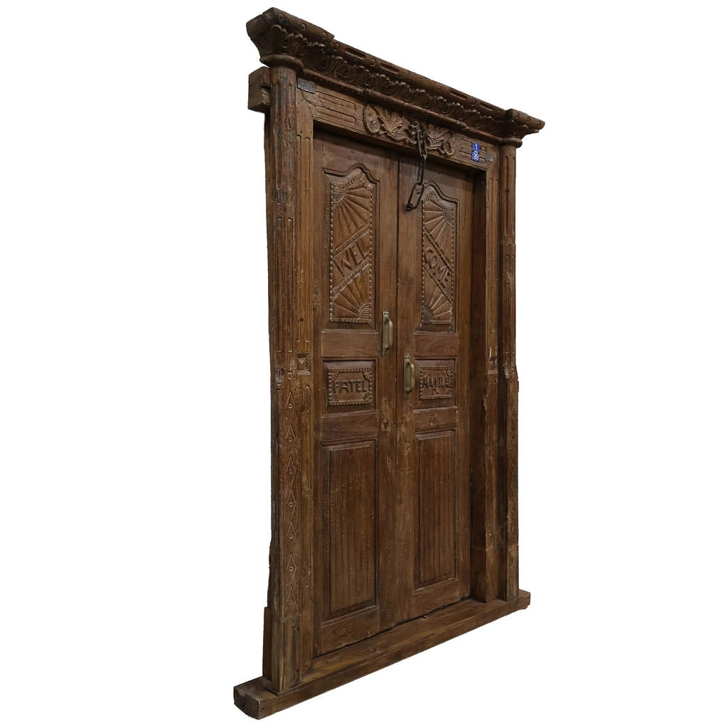 Porta in legno marrone 152x19x218h cm