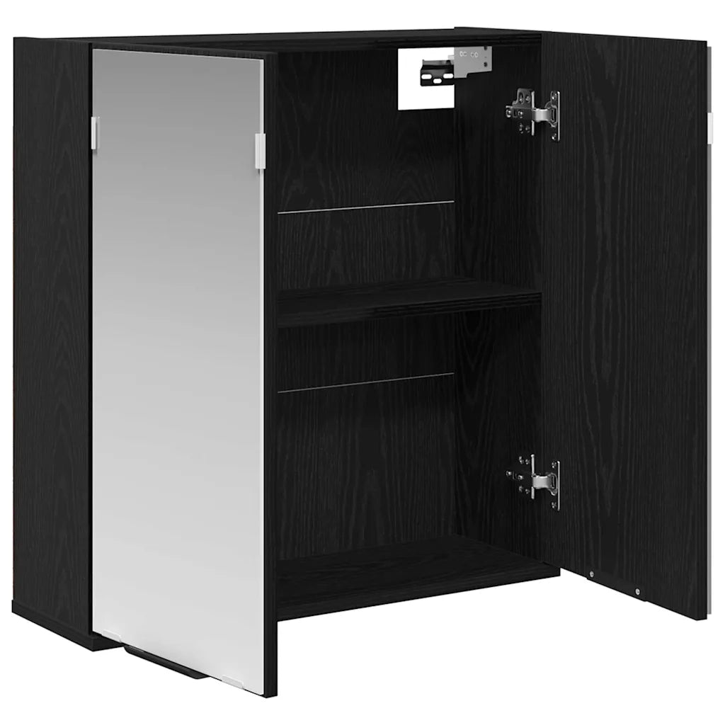 Mobiletto per specchio con porta Rovere Nero 64 x 20 x 67 cm 862096