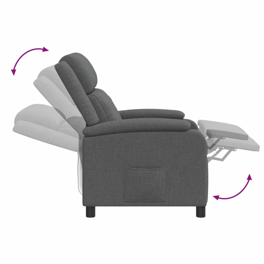 Poltrona Massaggiante Grigio Scuro Tessuto 42034870