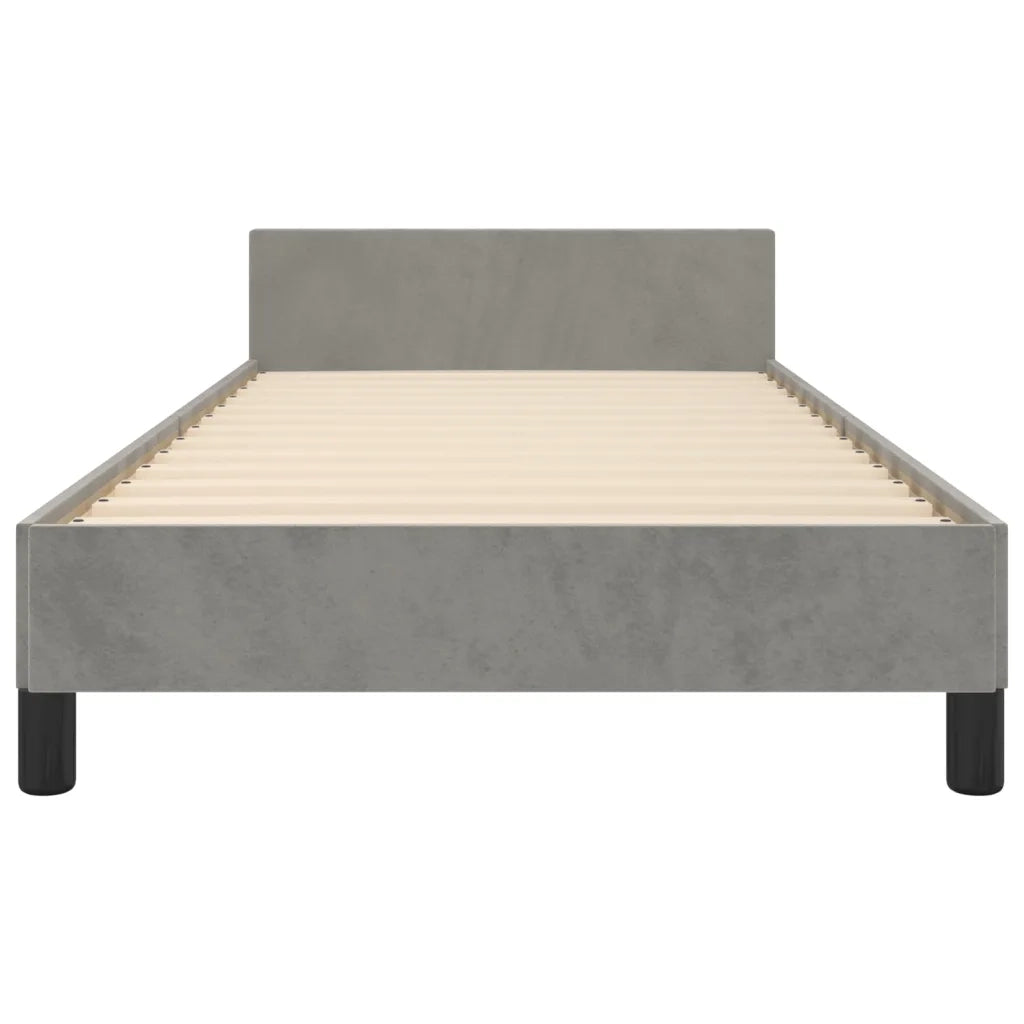 Giroletto senza Materasso Grigio Chiaro 80x200 cm Velluto