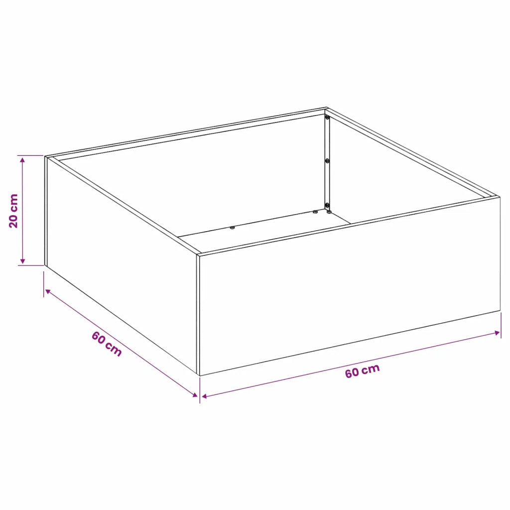 Vaso da giardino Antracite 60 x 60 x 20 cm 8004998