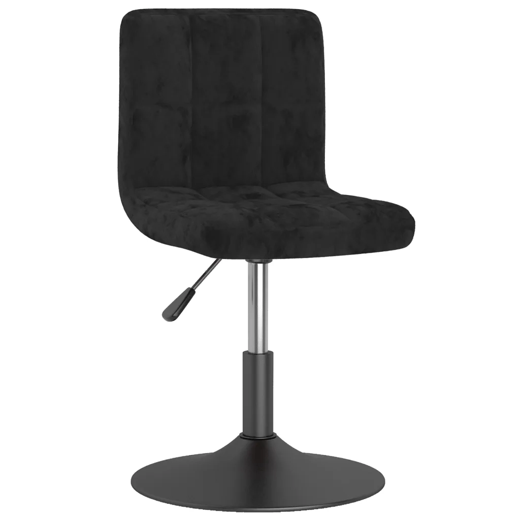 Sgabello da Bar Girevole Nero in Velluto 334249