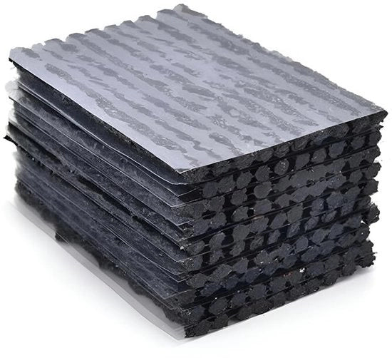 Kit di riparazione pneumatici senza prensione - 100 pezzi - Strisce di sigillaggio per pneumatici - Nero - Riparazione liscia
