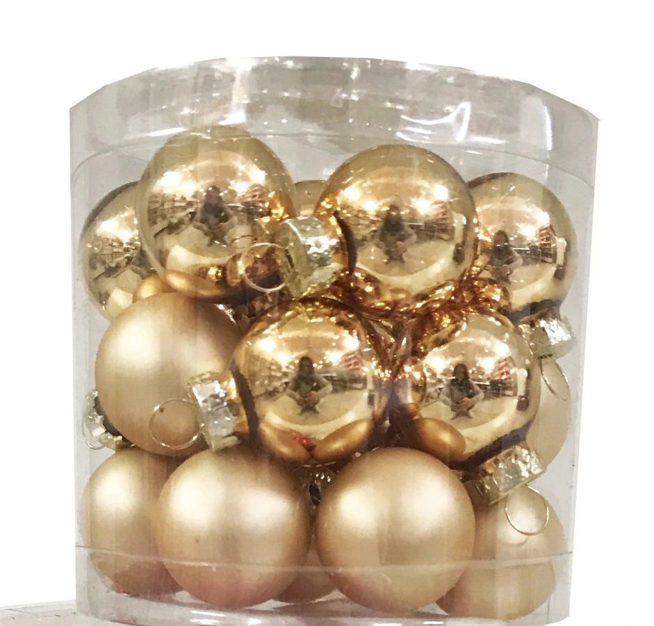PALLINE DI NATALE IN VETRO ORO D 2,5CM 24 PEZZI GIOCOPLAST