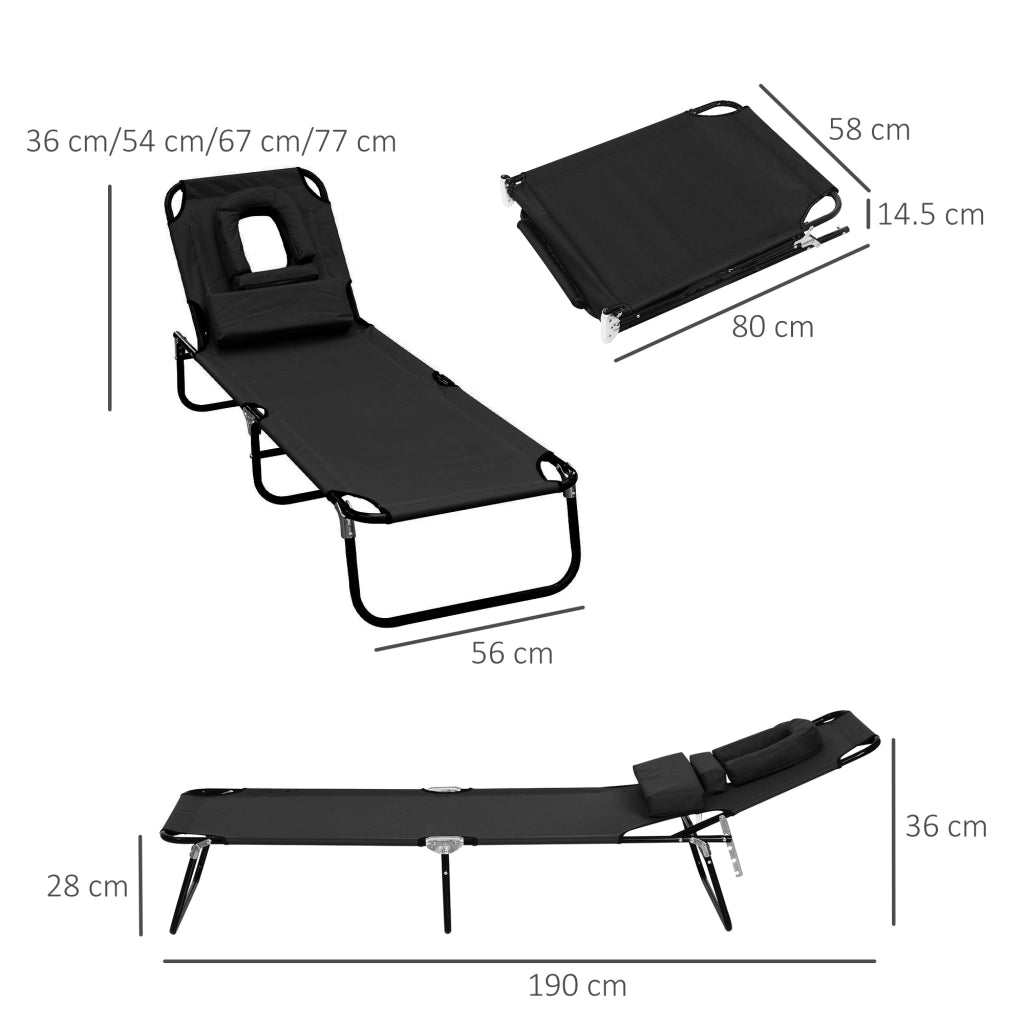 Sdraio Pieghevole Reclinabile ¨C Minimal ¨C Nero