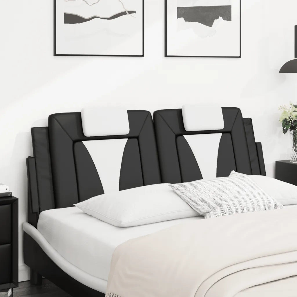 Cuscino Testiera Viana Nero e Bianco 152 cm in Similpelle 374823