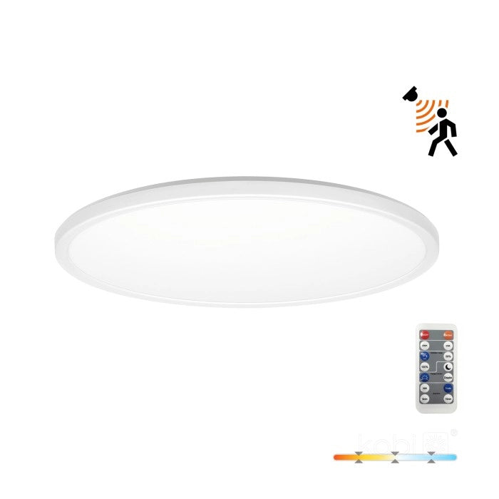 Plafoniera LED tonda 30cm 24W IP54 sensore telecomando