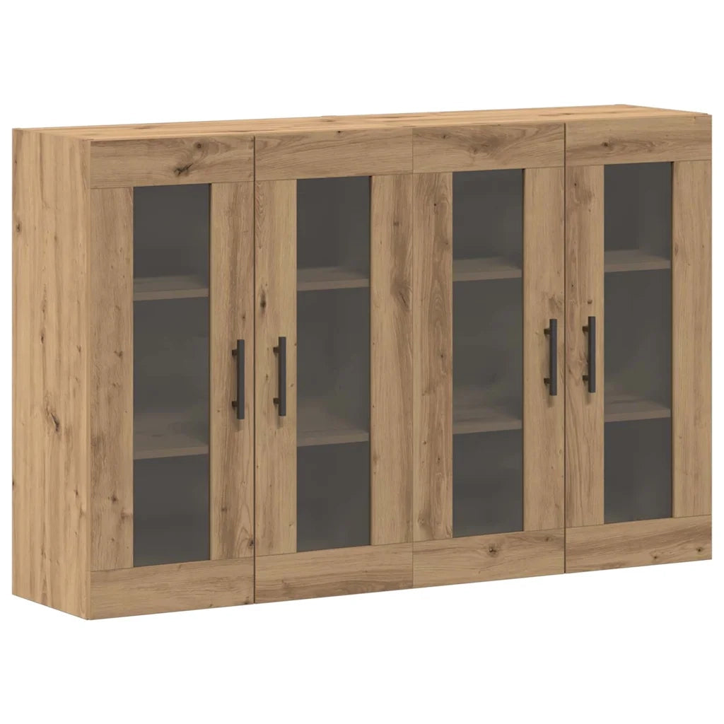 Armadi da Muro 2 pcs Rovere Artisan e Nero 69,5 x 34 x 90 cm 3394567