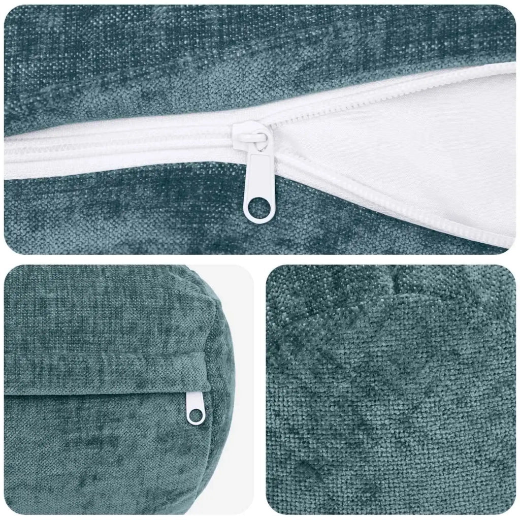 Federa 6 pz HEERLEN Blu Ø 15 x 40 cm Tessuto Chenille 923286