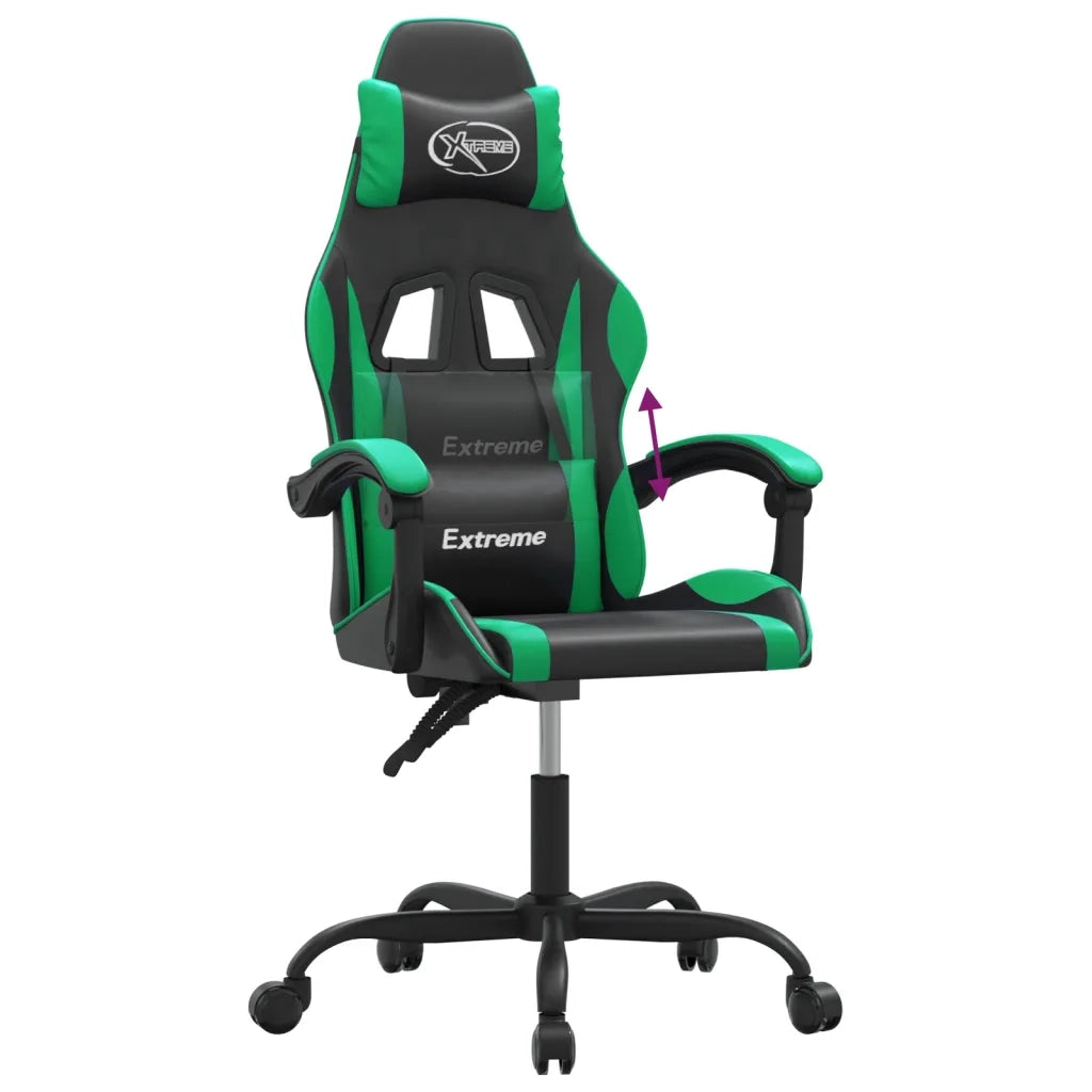 Sedia da Gaming Nera e Verde in Similpelle 3143869