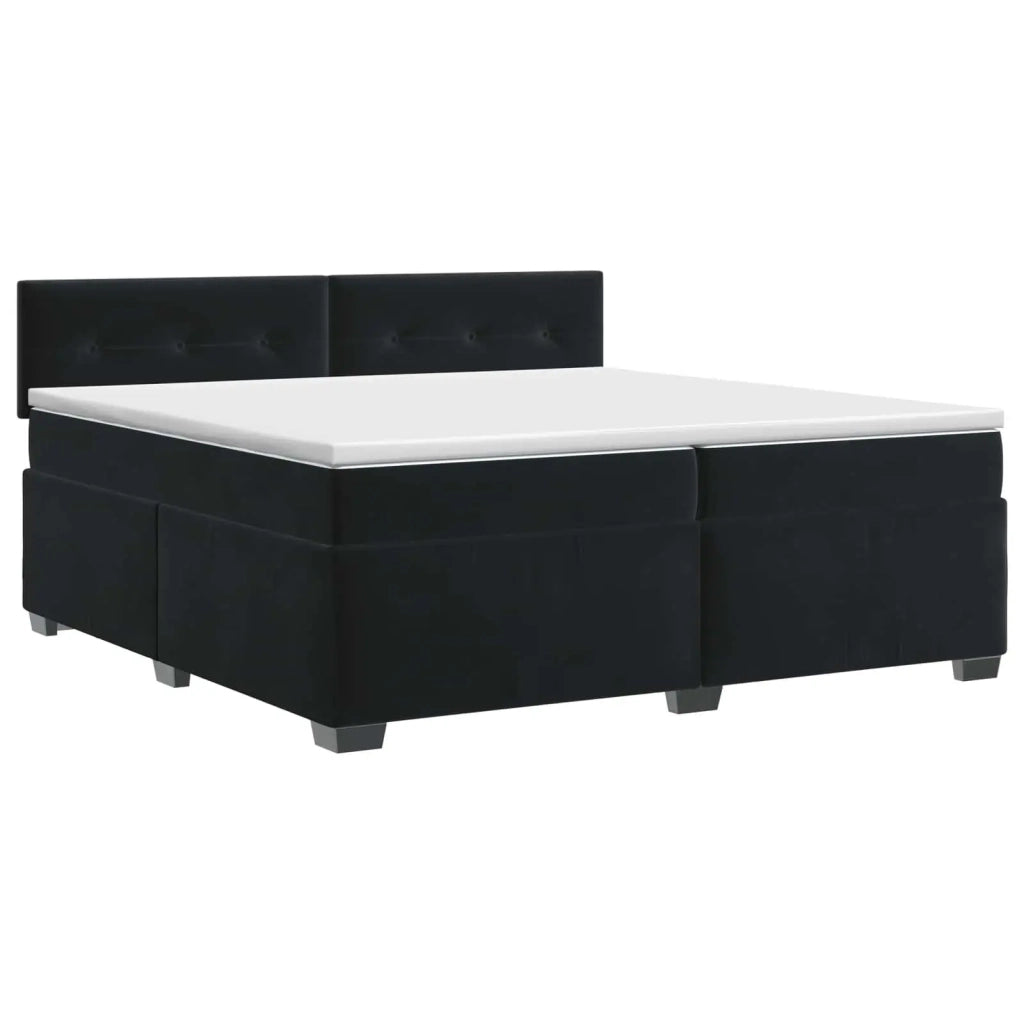 Letto box spring con materasso Nero 200 x 200 cm Velluto 3450784
