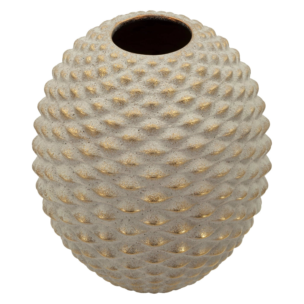 Dabari, Vaso Finitura Geometrica a Rilievo, Beige