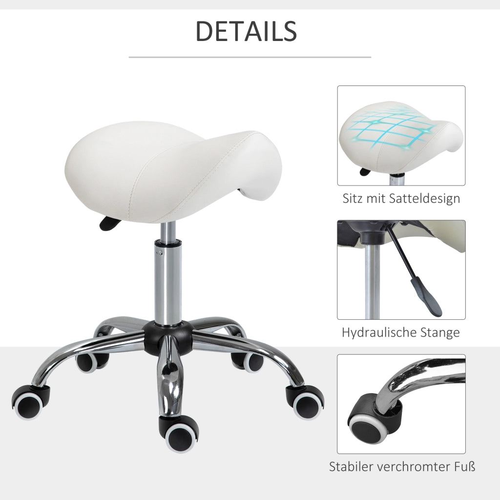 Sgabello girevole regolabile in altezza ¨C zephmum ¨C Bianco 49-61 cm