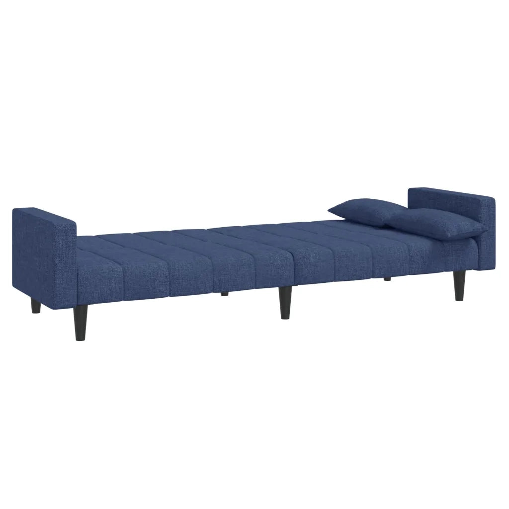 Divano Letto a 2 Posti con 2 Cuscini-Sofa Letto 2 Posti-Daybed Blu in Tessuto 623037