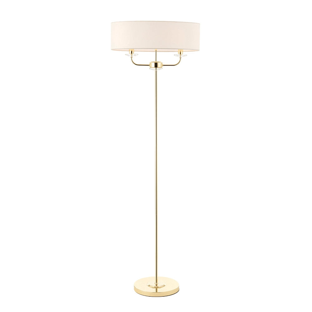 Lampada da terra classica 2 luci ottone E14 Nixon Endon