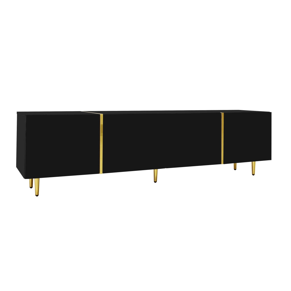 Set TV e tavolino moderno lucido nero - Zephmum
