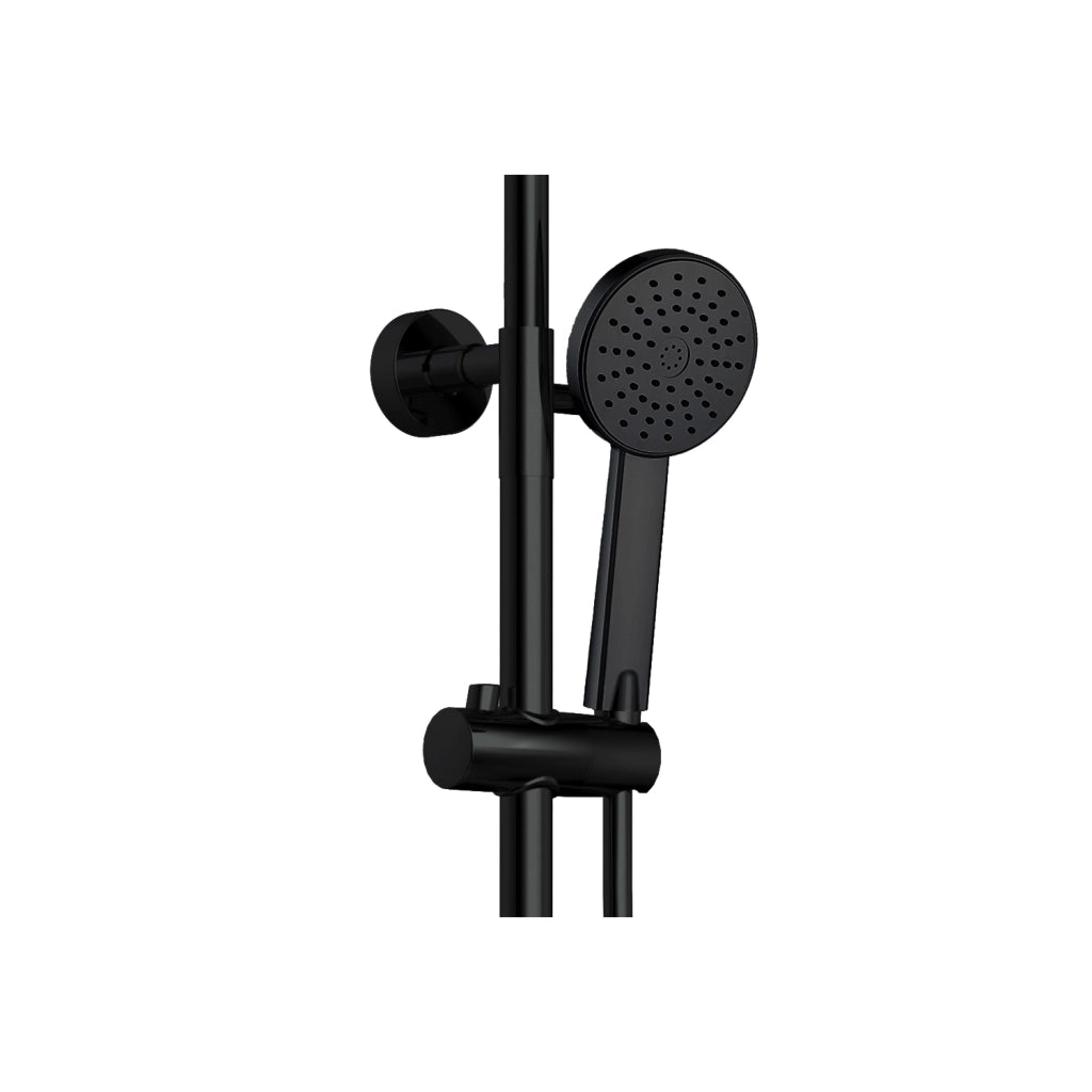 Colonna doccia soffione 20 cm in ottone nero opaco | Liri
