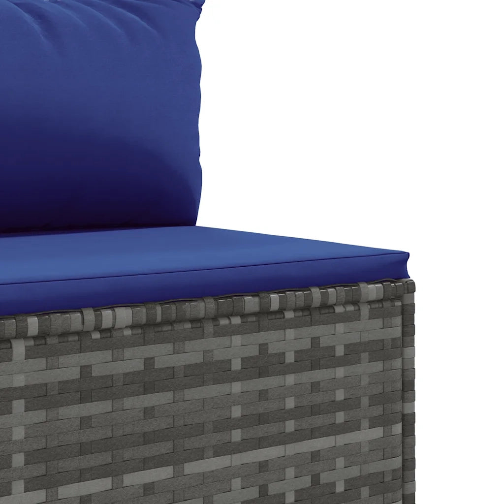 Set Divani da Giardino 5 pz con Cuscini in Polyrattan Grigio 3308095