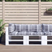Cuscini per Pallet 3 pz a Quadri Grigi in Tessuto 360958