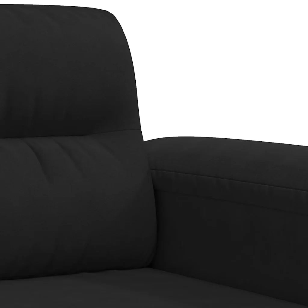 Divano a 2 Posti Nero 120 cm in Tessuto Microfibra 359558