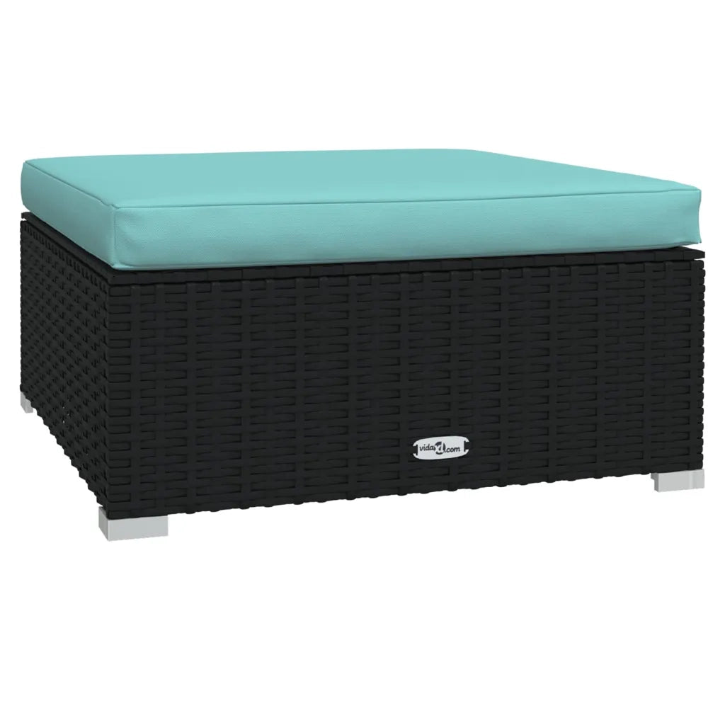 Set Salotto da Giardino 6 pz con Cuscini in Polyrattan Nero 3101809