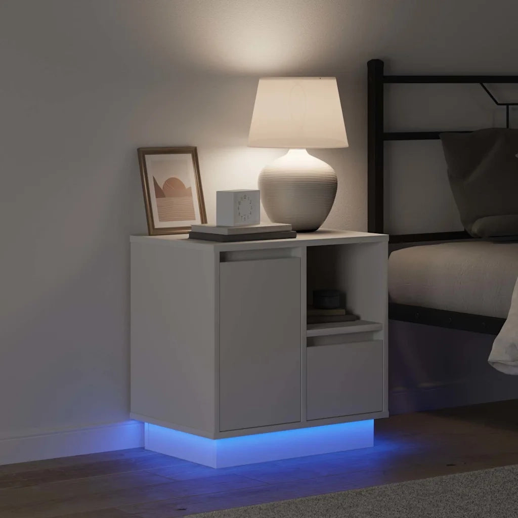 Armadio da Notte con cassetto 2 pcs Bianco 50 x 34,5 x 50 cm. 869579