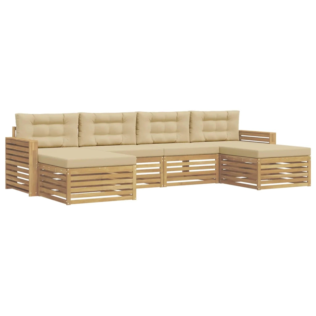 Set di divani da esterno 6 pz Bianco e Beige 3390933