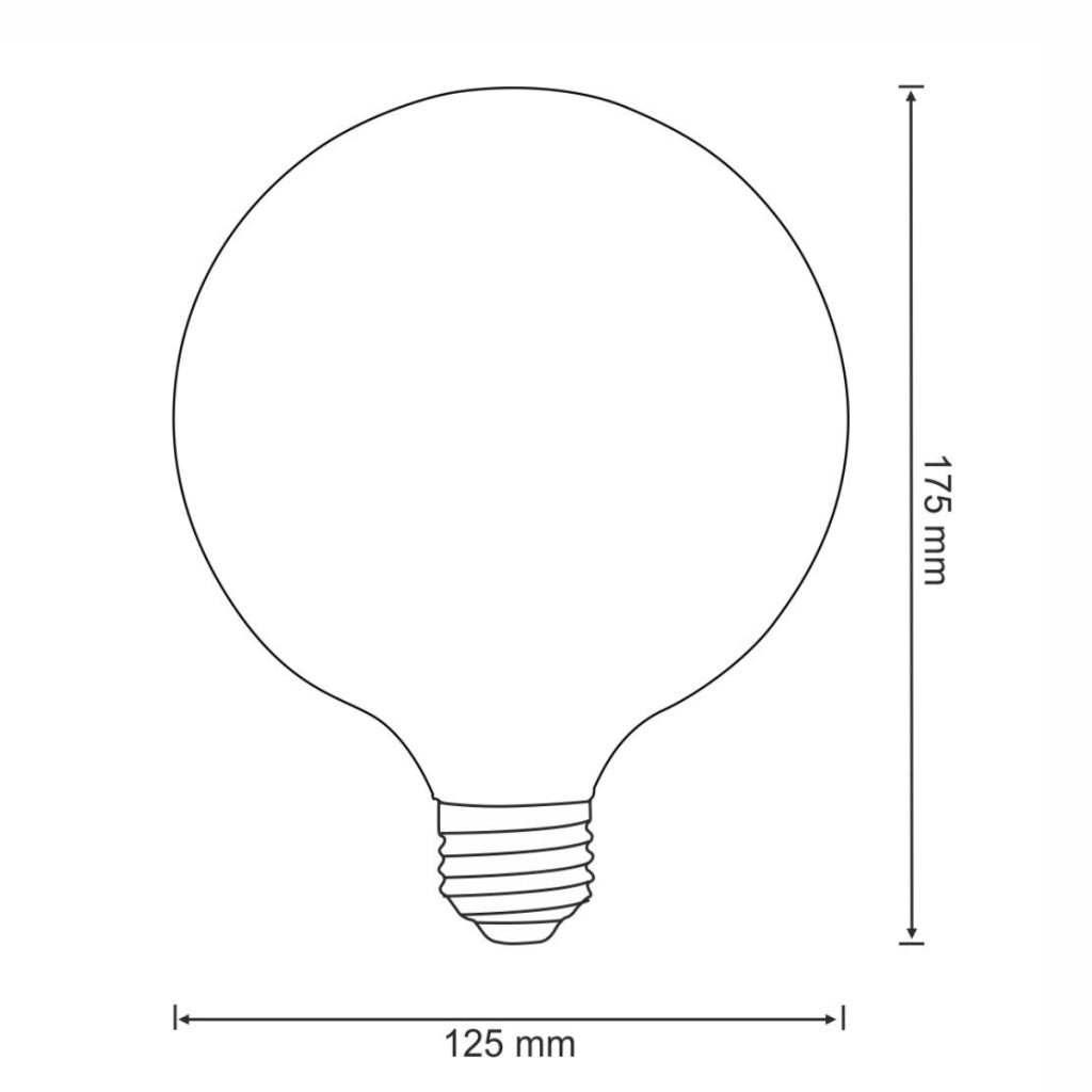 Lampadina LED Filament G125 E27 2000K 350lm Ambra Polux