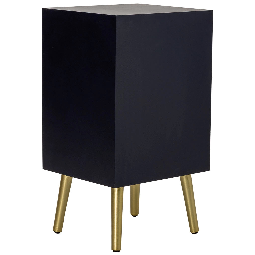 Comodino in legno nero 40x35x71h cm