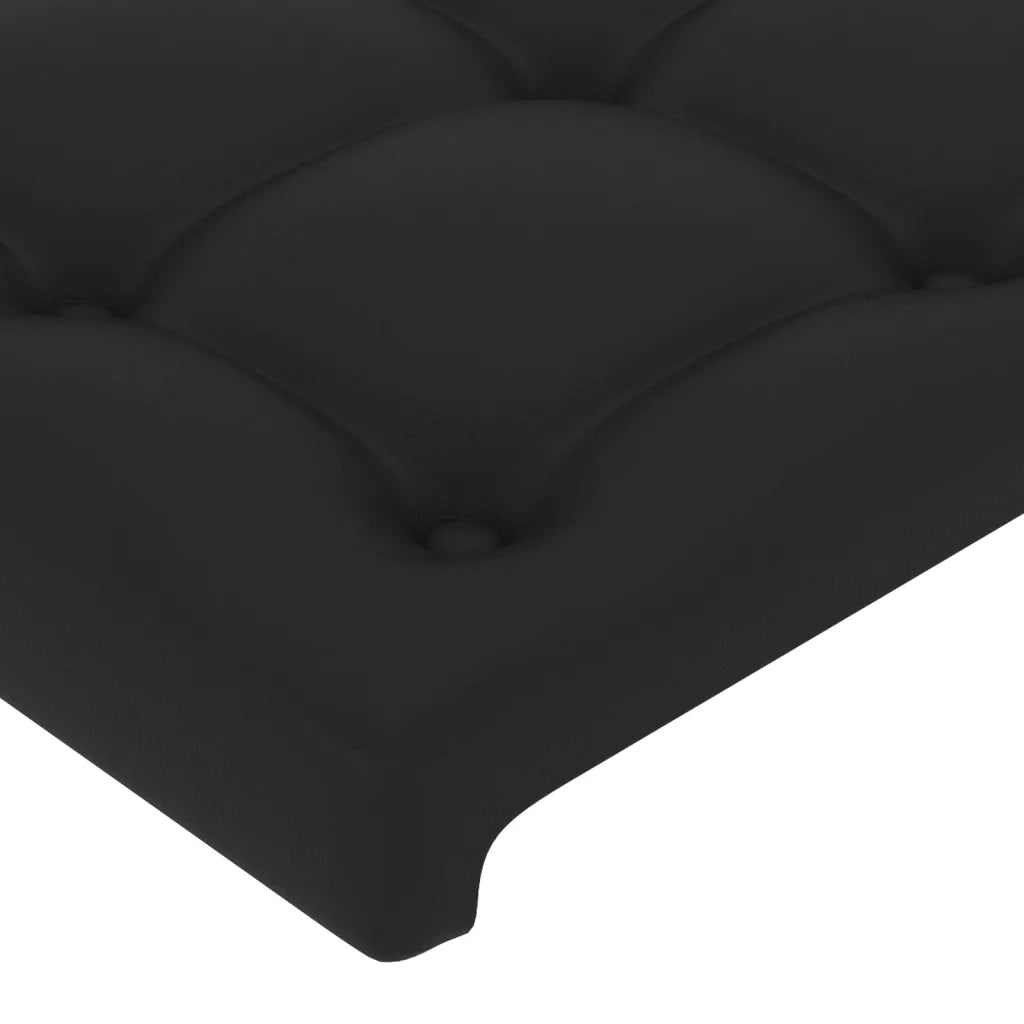 Testiera Nera 80x5x118/128 cm in Similpelle 3116404