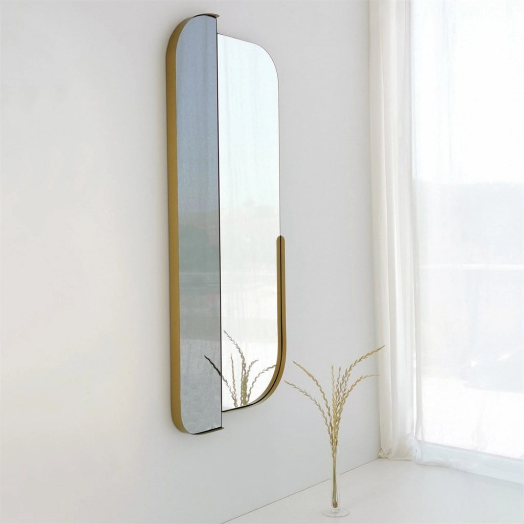 Gavirate, Specchio Forma Rettangolare, 60x130h cm oro