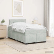 Letto con Box Spring, Materasso e LED Grigio Chiaro Velluto 3452138